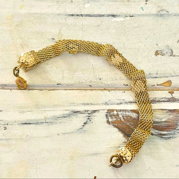 Vintage Swarovski gold mesh crystal flower bracelet PRICE FIRM - Picture 3 of 4